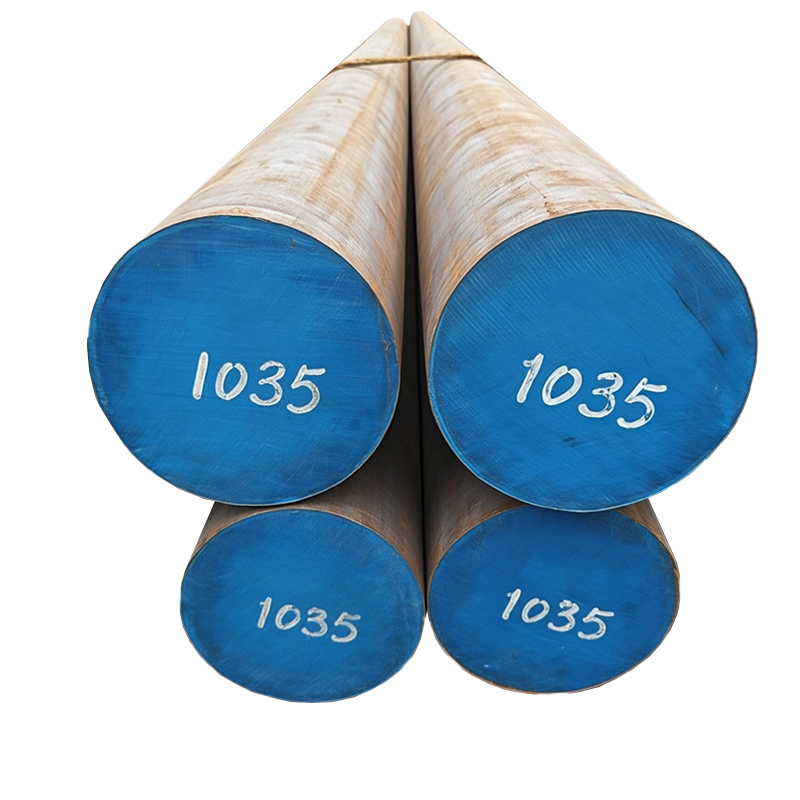 Diameter besar C35 1.0501 bar keluli tergelek panas biru dicat hujung bertanda 1035